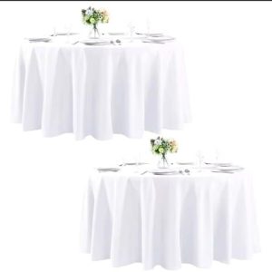 White Round Table Cloth Event decoration by BS White Round Table Cloth