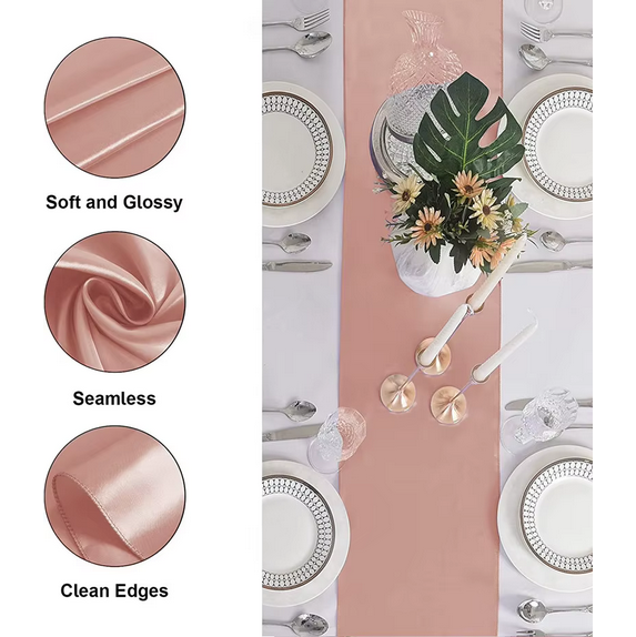 Shiny Satin Wedding Table Runners Event decoration by BS Shiny Satin Wedding Table Runners - Image 27