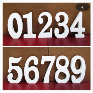 White Wooden Numbers 0-9